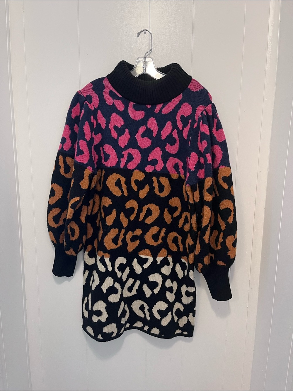 Farm Rio Leopard Sweater Dress